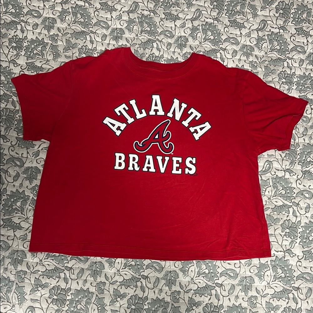 Atlanta Braves Red Crop T-Shirt